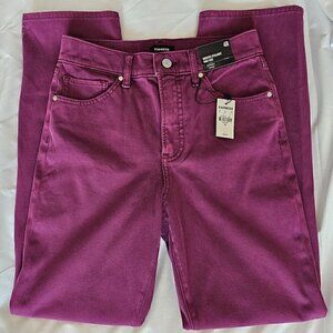 😍 New With Tags 😍 Express Modern Straight High Rise Jeans, Purple, Size 4